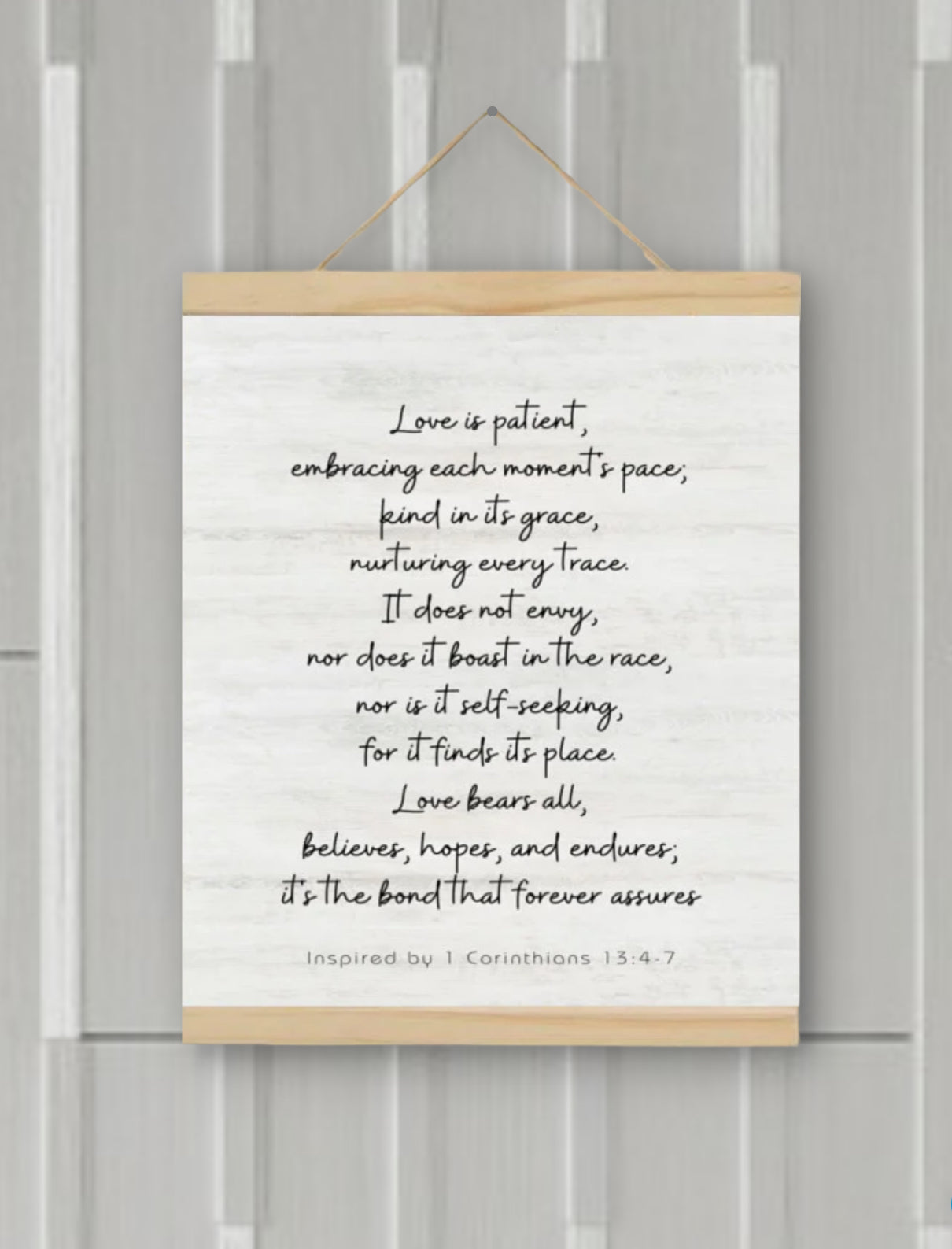 Inspired by 1 Corinthians 13:4-7 Black Farmhouse Wall Art